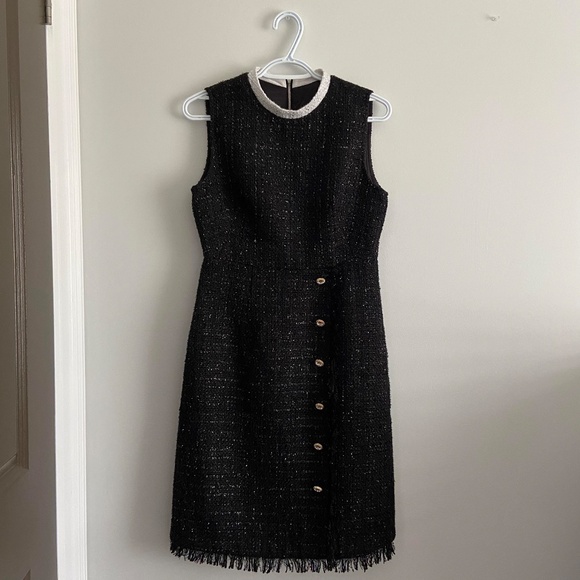 HOLIDAY PARTY TWO PIECE MATCHING SET TWEED QUIET LUXURY CLASSY BLACK & WHITE - Picture 3 of 13